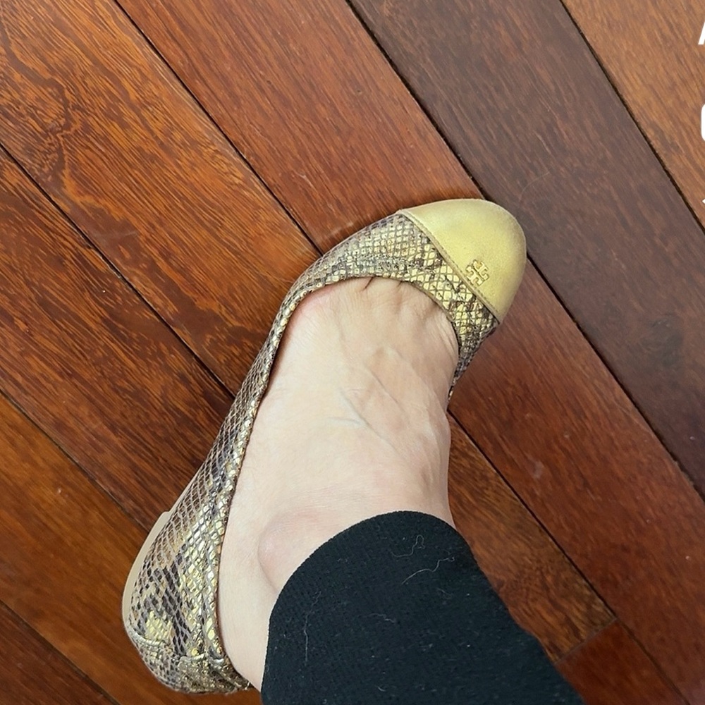 Tory Burch Gold and Brown Women's Flats